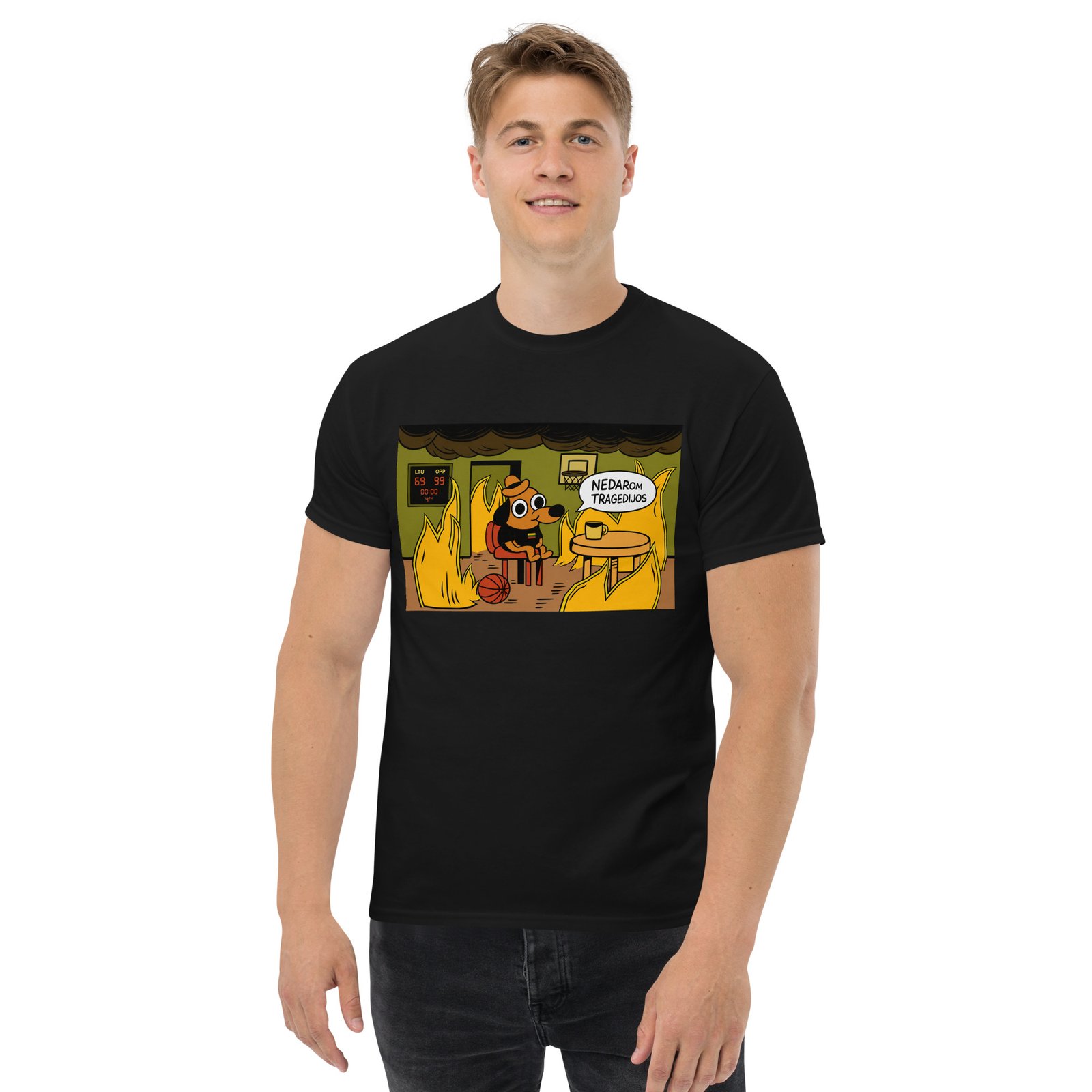 „Nedarom tragedijos“ grafiniai unisex marškinėliai - Image 2